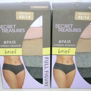 12pk Secret Treasures Cotton Stretch Brief Panties